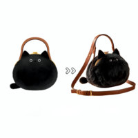 Sac en peluche chat réaliste personnalisé sac à main en peluche à fourrure personnalisé sac à monnaie en coton sac à dos fabricant OEM ODM