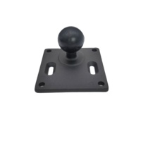 Adaptateur de montage à boule de 1,5 pouce à base carrée de qualité marine robuste avec motif de trous AMPS pour GPS, sondeur de pêche, bateau, camion