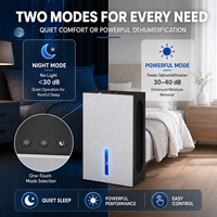 Déshumidificateur électrique domestique 2,4 L en gros, silencieux 40 dB, mode veille, réservoir d'eau amovible, petit sécheur d'air pour chambre à coucher