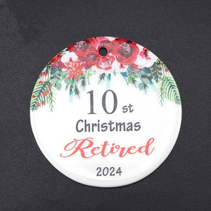 Ciondoli in Ceramica Personalizzabili Bianchi per Sublimazione <span class=keywords><strong>Mr</strong></span>&mrs, Decorazioni Natalizie Rotonde a Cuore per Feste - Product Image 4