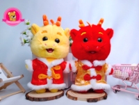 Maskot Naga Tahun Baru Imlek Boneka Hewan Super Lembut Isi Kapas PP Aksesoris Dapat Dicuci Hadiah Festival