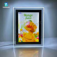 Boîte à lumière LED ultra-mince en cristal pour affiches de cinéma A1 à A4, cadre lumineux publicitaire pour affichage de films et publicité extérieure