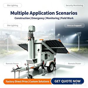 Tour photovoltaïque mobile à énergie solaire, remorque de stockage d'énergie à panneaux solaires avec éclairage LED et alimentation CC - Product Image 4