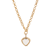 Colliers de style rétro européen et américain, couleur or 18 carats, boîte transparente, chaînes à ouverture/fermeture, avec zircon, articles de pendentifs DIY
