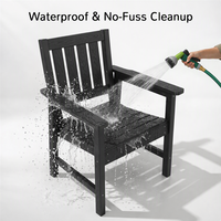 Chaises d'extérieur noires, chaise de salle à manger de patio avec dossier incurvé, capacité de 400 lb, chaise de patio