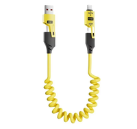 Kabel Pengisian Daya Cepat Tipe C 4 in 1 yang Dapat Ditarik 1.5m Pengisi Daya Ponsel dengan Ladekabel Oplaadkabel Solusi Pengisian Daya Serbaguna