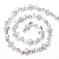 Mode verre croix strass chaîne larme cristal diamant garniture Applique coudre sur robe ceinture collier bricolage vêtements accessoires
