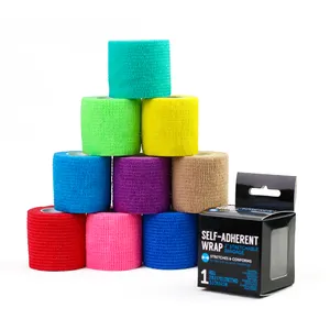 Aranea Custom 2 Inch Colored Non-Woven Elastic Self-Adhesive Sports Cohesive Bandage Wrap