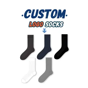 Benutzer definierte Logo hochwertige 100 Baumwolle gestrickte Socken mit Kissen polstern bequeme Schul socken Unisex