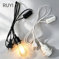 Support de lampe Ruyi E27, lampe de table, lampe sur pied, cordon avec interrupteur XL-303, prise à tête plate, plastique, garantie de 3 ans