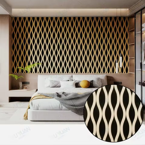 Panneau acoustique décoratif moderne en bois à lattes courbées avec un NRC élevé pour le contrôle <span class=keywords><strong>de</strong></span> l'écho, idéal pour le salon, la chambre et les bureaux ouverts - Product Image 5