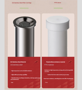 Cartouche filtrante pour échantillonnage de fumée d'<span class=keywords><strong>huile</strong></span>, manchon extérieur en polytétrafluoroéthylène, cartouche filtrante en acier inoxydable 316, laboratoire - Product Image 4