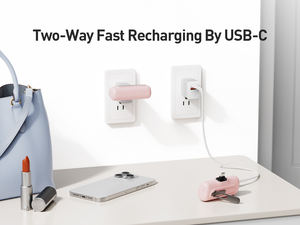 Cargador Inalámbrico de Escritorio <span class=keywords><strong>Mini</strong></span> de Carga Rápida Bidireccional de 20 W con Soporte, Enchufe USB C, Banco de Energía Portátil Delgado de 5000 mAh, Dispositivos Electrónicos - Product Image 2