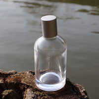 Botol Parfum Kaca Lab Mewah 30ml, Leher Bulat, Transparan, dengan Pompa Semprot, Kosong