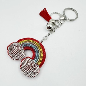 Nuevo Llavero de Nube Arcoíris con Diamantes de Imitación y Borla de Terciopelo Coreano, Accesorio para Coche y Bolso - Product Image 5