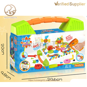 4 In 1 fai da te giochi educativi di Puzzle stelo giocattoli Set di strumenti giocattoli per bambini con Pegboard giocattolo trapano a bottone a vite kit di strumenti - Product Image 3
