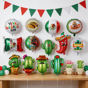 Globo de Aluminio con Forma de Árbol de Cactus, Sombrero de Pimiento de Alpaca, Taco Mexicano, para <span class=keywords><strong>Fiesta</strong></span> de Carnaval, Decoración con Letras del Alfabeto - Product Image 5