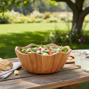 Bol à salade en bois d'acacia de 11,5 pouces en forme de coquille Saint-Jacques pour servir les salades lors de réceptions et d'événements festifs (2026) - Product Image 2