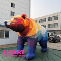 Mascotte gonflable d'ours polaire populaire pour la vente de Noël, idéale pour la décoration extérieure, accessoires photo, adorable ours polaire pour la décoration des zoos.