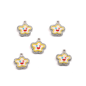 Bonito Colgante de Aleación de Zinc con Diseño de Dibujos Animados y Engaste de Diamantes de Imitación para Dijes de Estrella, Accesorio de Joyería DIY, Regalo Unisex - Product Image 2