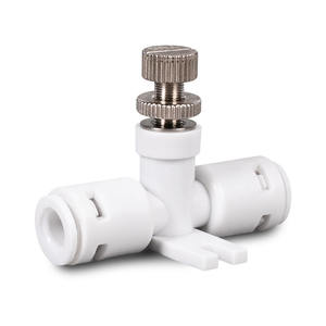 Vanne à aiguille manuelle 1/4'' en plastique de qualité alimentaire, raccord rapide, régulateur de débit d'<span class=keywords><strong>eau</strong></span>, vanne de régulation de débit réglable pour système RO - Product Image 1