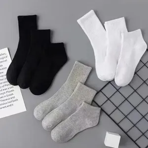 Cotton Designer <b>Socks</b> <b>Black</b> White Grey Low Mid High Waist Breathable For Jogging Sports <b>Socks</b> - Product Image 2