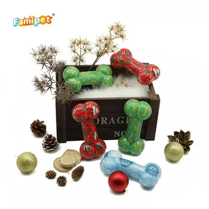 China Supplier Christmas Strong Tough Durable Rubber Train Puppy Chew Dog Toys