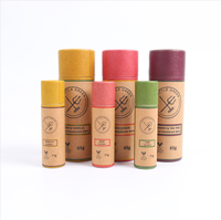 Tube de baume à lèvres en papier kraft biodégradable et recyclable de luxe, 2 oz 5g, avec bouchon poussoir, déodorant, stick de protection solaire SPF50