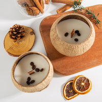 Cadeau d'aromathérapie, bougie parfumée en coquille de noix de coco avec mèche en bois de café, cire de soja 100% naturelle, avec boîte cadeau personnalisée