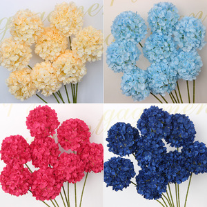 Fleurs d'hortensia artificielles en soie, grappe ronde, décoration de mariage, décoration intérieure, style français moderne, accessoires Instagram - Product Image 5