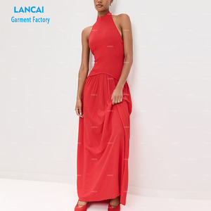 Abito da donna personalizzato senza maniche con Design scavato di alta qualità tessuto a maglia da sera <span class=keywords><strong>abbigliamento</strong></span> per feste all'<span class=keywords><strong>ingrosso</strong></span> - Product Image 4