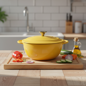 Casserole en <span class=keywords><strong>fonte</strong></span> émaillée antiadhésive de 3,8 kg <span class=keywords><strong>pour</strong></span> la cuisson et le mijotage – Indispensable <span class=keywords><strong>pour</strong></span> toutes les plaques de cuisson - Product Image 6