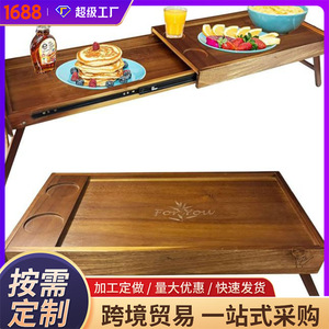 <b>Wooden</b> lazy folding <b>table</b>, multi-functional, <b>extendable</b>, suitable for beds, bay windows, small <b>tables</b>, multi-purpose, simple - Product Image 5