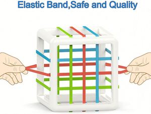Jouet de tri Montessori pour bébé de 1 an, cube coloré et 6 jouets sensoriels multi-formes pour le développement de la motricité fine - Product Image 6