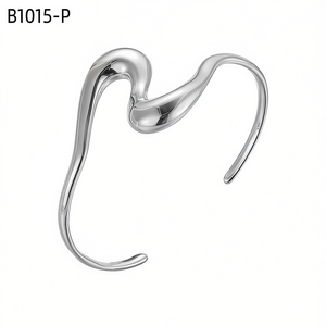 Amy Amy Fashion Heart <b>Cuff</b> <b>Bracelet</b> <b>Silver</b> Plated For Women Trendy Jewelry Gift B1015 - Product Image 1