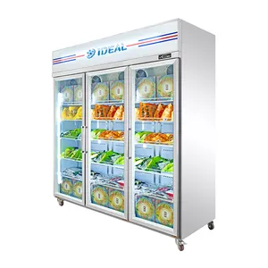 Seafood freezing open display refrigerator showcase freezer cooler for supermarket