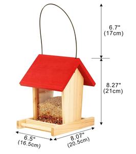Comedero de pájaros de madera de gran capacidad con forma de Casa ecológica para exteriores, montaje colgante, uso en el jardín - Product Image 2