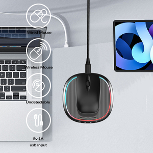 Simulateur de mouvement de souris indétectable avec lumières RGB et interrupteur marche/arrêt, compatible pour garder le PC actif - Product Image 5