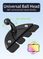Nouveau support universel pour autoradio avec fente CD, double support de téléphone et support de tablette, tête sphérique de 17 mm à double pivot pour port CD