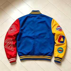 Custom Varsity <b>Jacket</b> Nylon Faux Leather Sleeves Chenille Patch Embroidery Letterman <b>Jacket</b> Oversized <b>Men</b> <b>Baseball</b> <b>Jacket</b> - Product Image 2