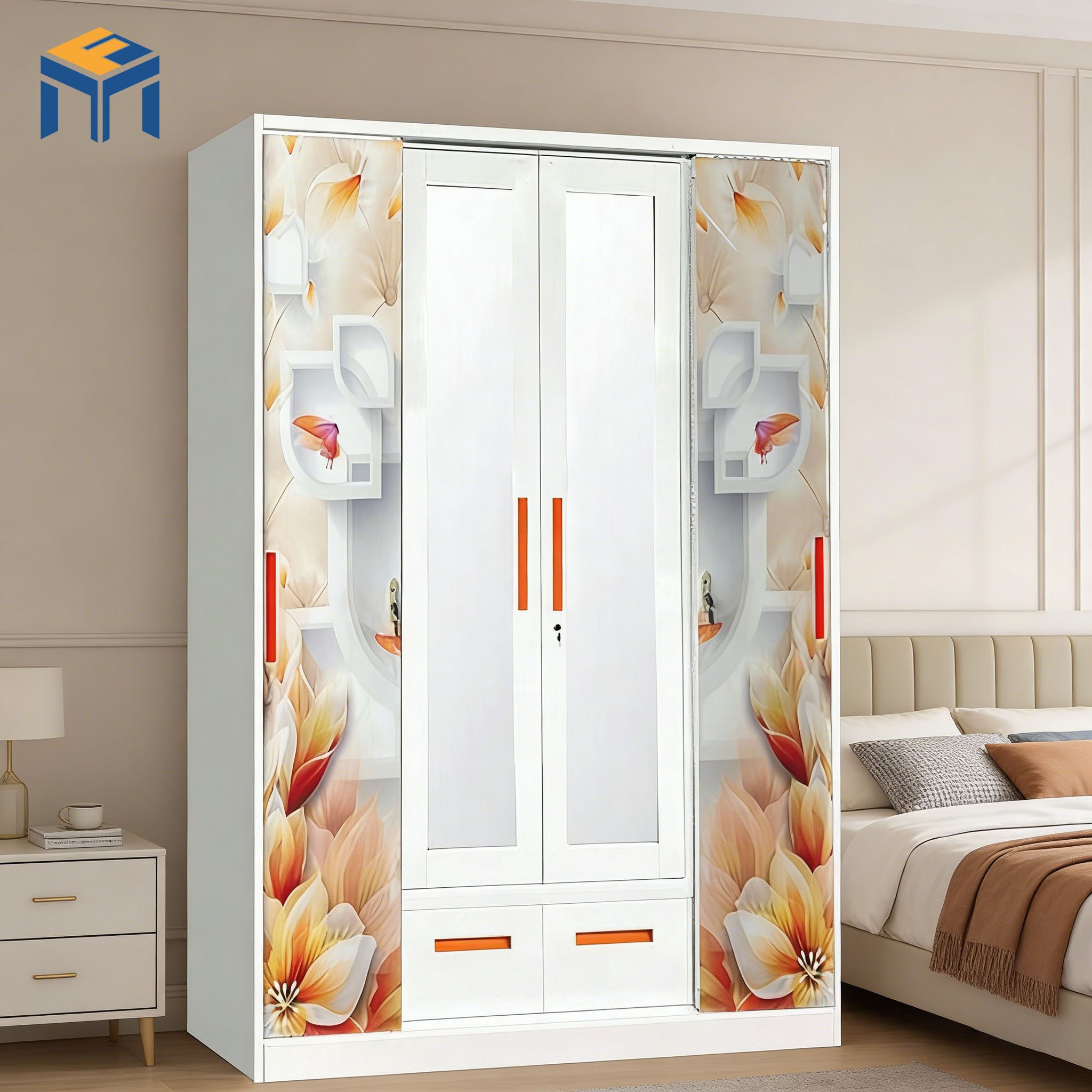 Armadio a 3 ante con ante a battente