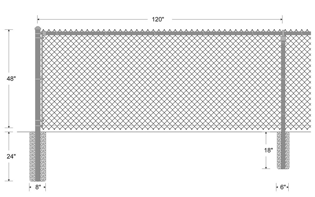 Industry Hot Dipped Galvanized Steel Chain Link Fence Fabric 4 X 50 Feet