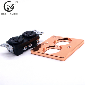 เต้ารับติดผนังทองแดงเปลือย NEMA 2 ระดับออดิโอไฟล์ สำหรับเครื่องขยายเสียงและซับวูฟเฟอร์ มาตรฐานอเมริกา พร้อมกล่องเต้ารับแบบชุบ - Product Image 2