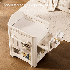 Estación <span class=keywords><strong>de</strong></span> Cambio <span class=keywords><strong>de</strong></span> Bebé Todo en Uno, Mesa <span class=keywords><strong>de</strong></span> Cambio Móvil para Guardería con Gabinete <span class=keywords><strong>de</strong></span> Almacenamiento y <span class=keywords><strong>Bañera</strong></span> para el Cuidado <span class=keywords><strong>de</strong></span> Recién Nacidos e Infantes - Product Image 3