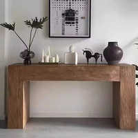 Console rétro en bois massif, design nordique, meuble d'entrée pour salon et hôtel, armoire d'entrée durable et écologique