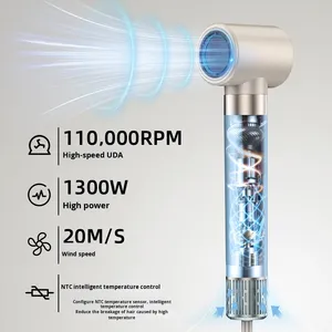 Peine de aire caliente portátil todo en uno multifuncional personalizado de alta velocidad 110000RPM secador de pelo de iones negativos para uso doméstico - Product Image 2