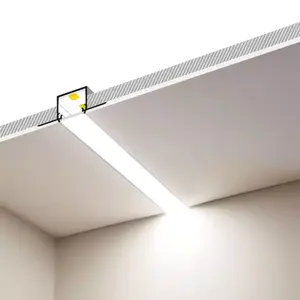 Personalizado Gesso-in Trimless Recesso Alumínio 6063 Superfície Montado LED de Alumínio Perfil de Extrusão de Alumínio CONDUZIU a Luz de Tira