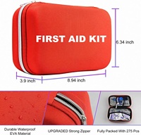 Trousse de premiers secours d'urgence pour l'extérieur, kit de survie en EVA à coque rigide avec lampe torche, boussole, sifflet pour le camping, la randonnée, les voyages, la maison, vente en gros