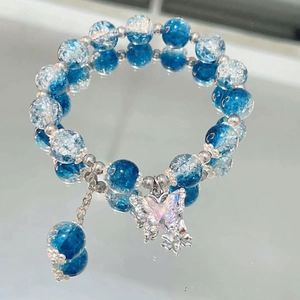 Trendy Women Stone Bead Glass Beads <b>Bracelet</b> Colorful Crystal <b>Beaded</b> Butterfly Girls <b>Bracelet</b> Ladies <b>Bracelet</b> Wholesale - Product Image 3