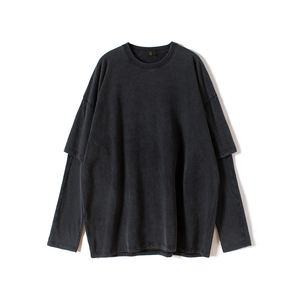 T Shirt da uomo in cotone 100% <span class=keywords><strong>Vintage</strong></span> con logo personalizzato tinta unita all'ingrosso - Product Image 4